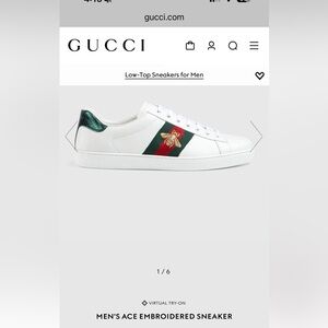 GUCCI Ace Embroidered White sneakers